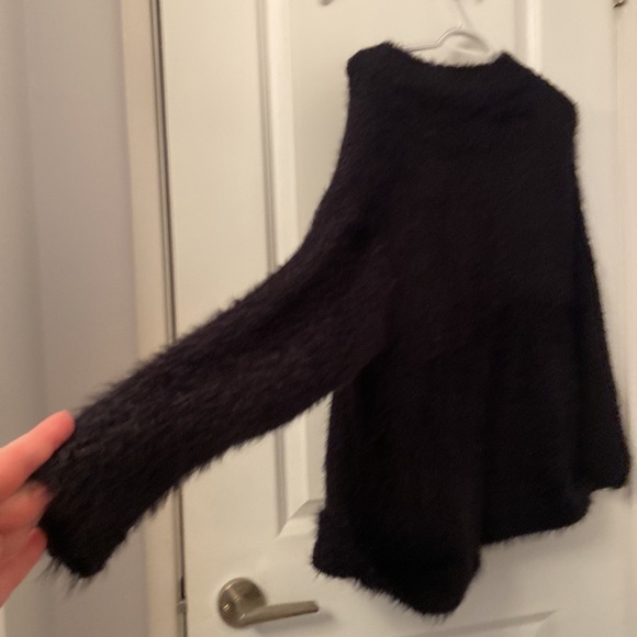 Black, long sleeve, fuzzy sweater - Picture 2 of 3